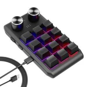 Wireless Bluetooth Macropad — 12 Keys, 2 Knobs, RGB, Hot-Swap Mechanical, 3-Layer Programming