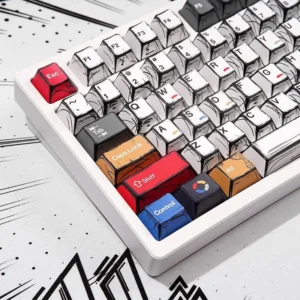 Comic Style Colorful PBT Keycaps — 109 Keys, Dye-Sub, Cherry Profile