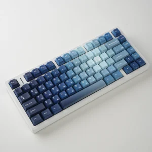 Ocean Heart PBT Keycaps — 131 Keys, Side Shine-Through, Cherry Profile (Multiple Languages)