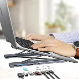 8-in-1 Aluminum Laptop Stand & USB-C Docking Station