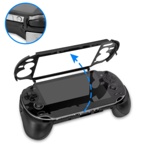 PS Vita 1000 Hand Grip Case with L2 R2 Trigger Buttons — Black Ergonomic Controller Stand